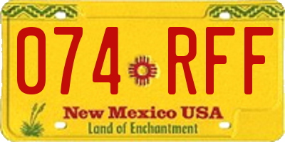 NM license plate 074RFF