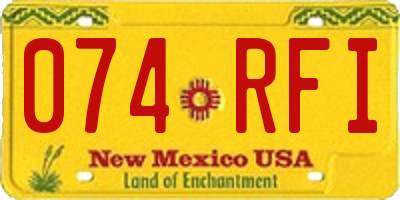 NM license plate 074RFI