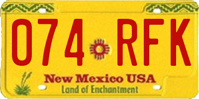 NM license plate 074RFK