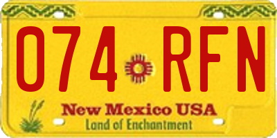 NM license plate 074RFN