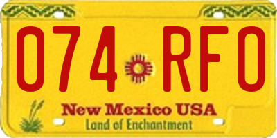 NM license plate 074RFO