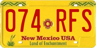 NM license plate 074RFS