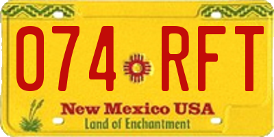 NM license plate 074RFT