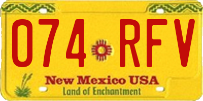 NM license plate 074RFV