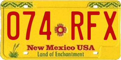 NM license plate 074RFX