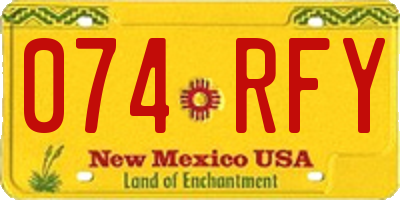 NM license plate 074RFY
