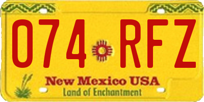 NM license plate 074RFZ