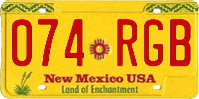 NM license plate 074RGB