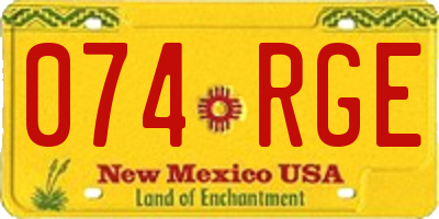 NM license plate 074RGE
