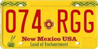 NM license plate 074RGG