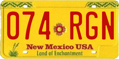 NM license plate 074RGN