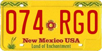 NM license plate 074RGO