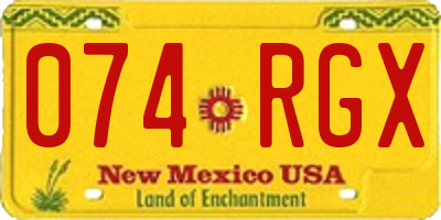 NM license plate 074RGX
