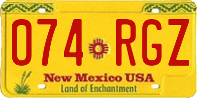 NM license plate 074RGZ