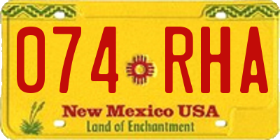 NM license plate 074RHA