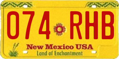 NM license plate 074RHB