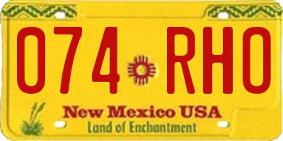 NM license plate 074RHO
