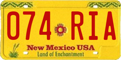 NM license plate 074RIA