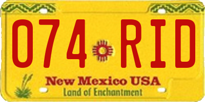 NM license plate 074RID