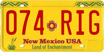 NM license plate 074RIG