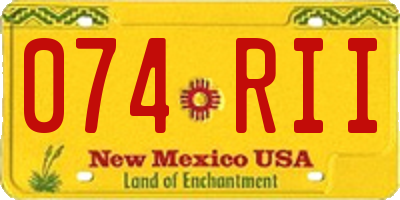 NM license plate 074RII