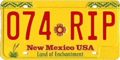 NM license plate 074RIP