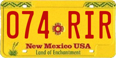 NM license plate 074RIR