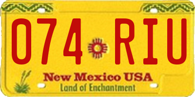 NM license plate 074RIU