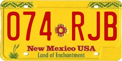 NM license plate 074RJB