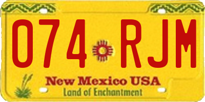 NM license plate 074RJM