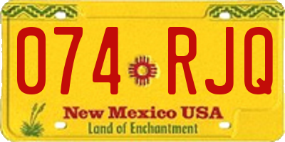 NM license plate 074RJQ