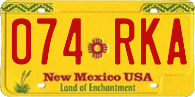 NM license plate 074RKA