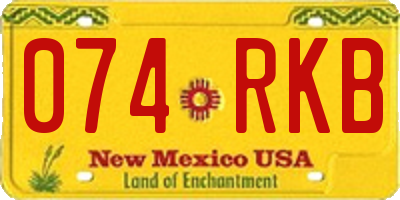 NM license plate 074RKB