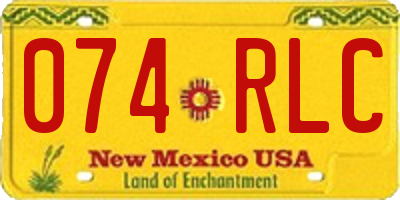 NM license plate 074RLC