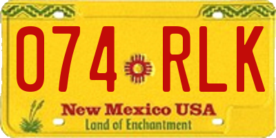 NM license plate 074RLK