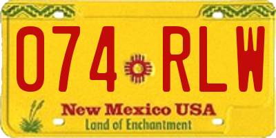 NM license plate 074RLW