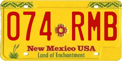NM license plate 074RMB