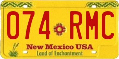 NM license plate 074RMC