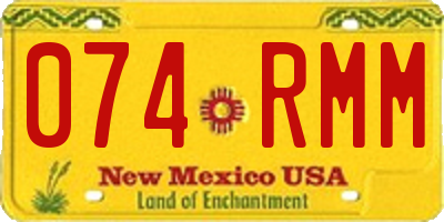 NM license plate 074RMM