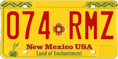 NM license plate 074RMZ
