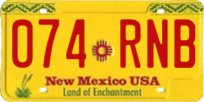 NM license plate 074RNB