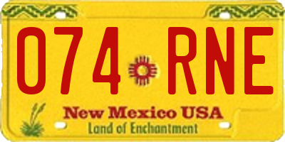 NM license plate 074RNE