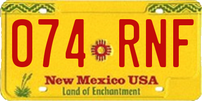 NM license plate 074RNF