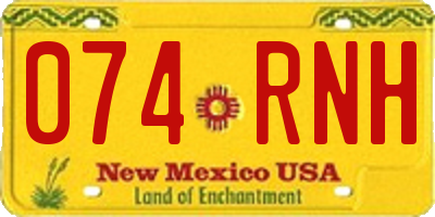 NM license plate 074RNH