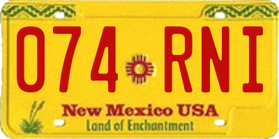 NM license plate 074RNI