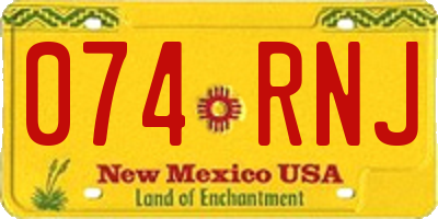 NM license plate 074RNJ