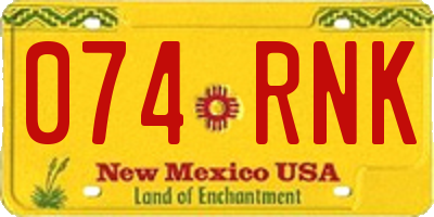 NM license plate 074RNK