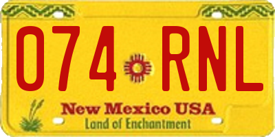 NM license plate 074RNL