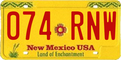 NM license plate 074RNW