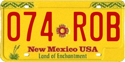 NM license plate 074ROB